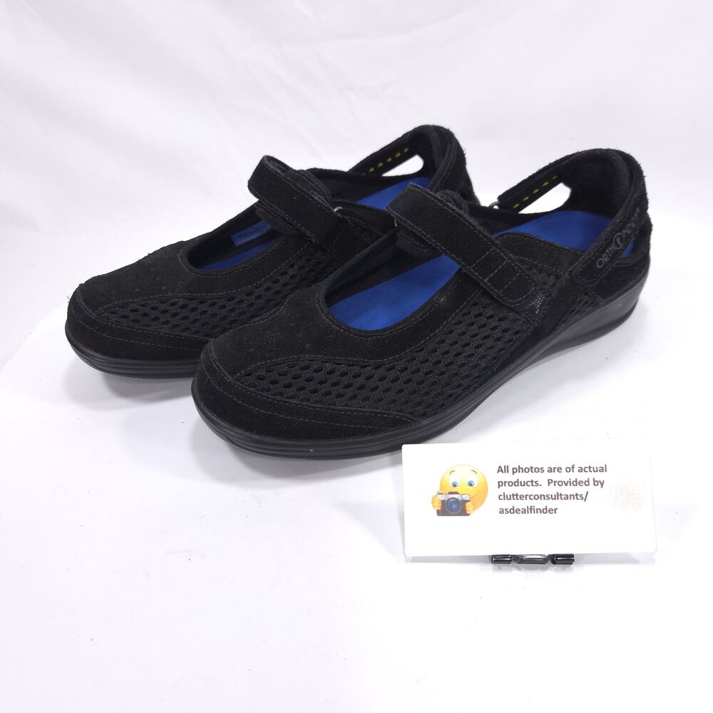 OrthoFeet Casual Mary Jane Othopedic Shoe Womens Size 8 Wide D Black